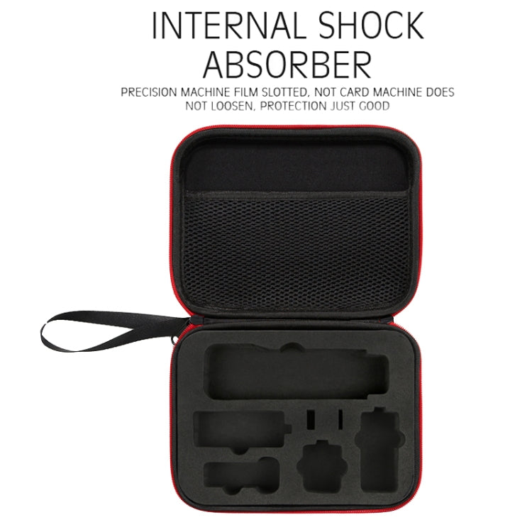 For DJI Osmo Pocket 3 Storage Bag Pocket Camera Handbag, Black Shell Black Inner, Black Shell Red Inner