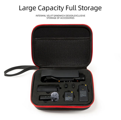 For DJI Osmo Pocket 3 Storage Bag Pocket Camera Handbag, Black Shell Black Inner, Black Shell Red Inner
