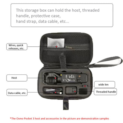 For DJI Osmo Pocket 3 Storage Bag Clutch Carrying Case, Grey, Black
