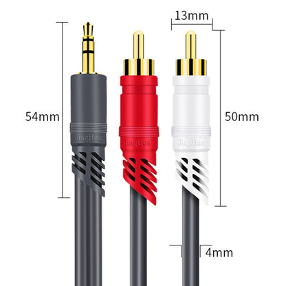 JINGHUA 3.5mm To 2RCA Audio Cable Game Console Outdoor Audio Connection Cable, 1.5m, 3m, 5m, 10m, 15m, 20m, 30m