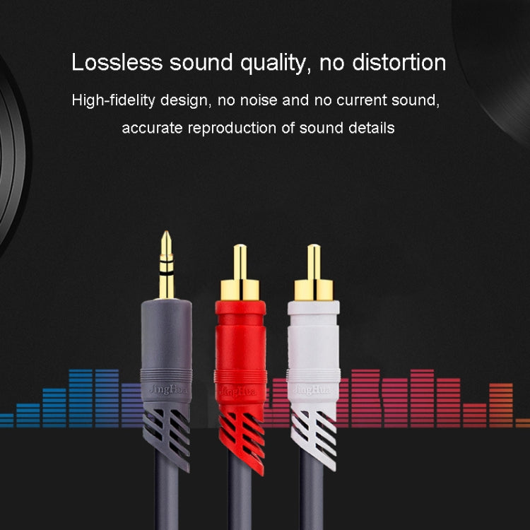 JINGHUA 3.5mm To 2RCA Audio Cable Game Console Outdoor Audio Connection Cable, 1.5m, 3m, 5m, 10m, 15m, 20m, 30m