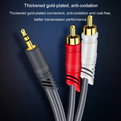 JINGHUA 3.5mm To 2RCA Audio Cable Game Console Outdoor Audio Connection Cable, 1.5m, 3m, 5m, 10m, 15m, 20m, 30m