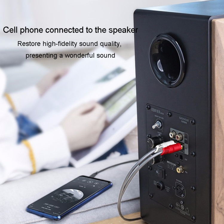 JINGHUA 3.5mm To 2RCA Audio Cable Game Console Outdoor Audio Connection Cable, 1.5m, 3m, 5m, 10m, 15m, 20m, 30m