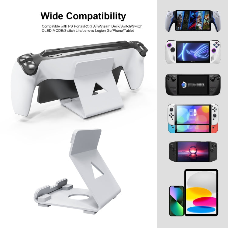 JYS Game Console Desktop Stand For PS Portal / Steam Deck / ROG Ally / Switch / Mobile Phones, Black, White