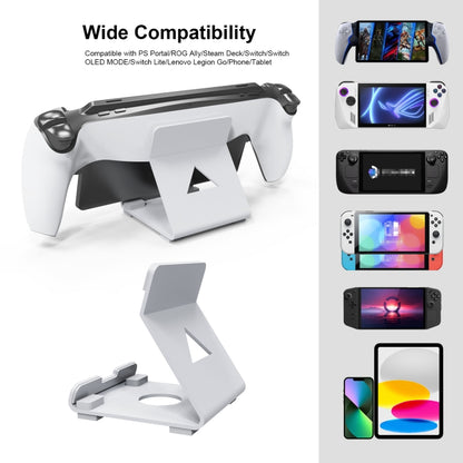 JYS Game Console Desktop Stand For PS Portal / Steam Deck / ROG Ally / Switch / Mobile Phones, Black, White