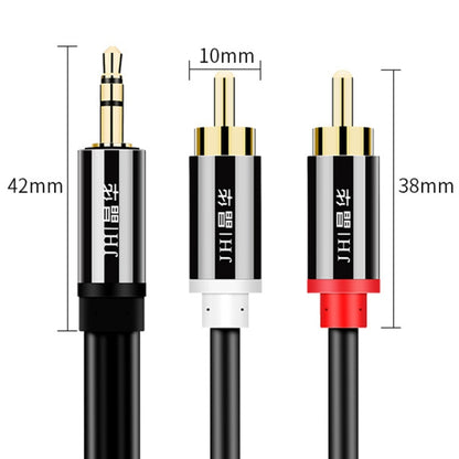JINGHUA 1 In 2 3.5mm Audio Cable  3.5mm To 2RCA Double Lotus Computer Speaker Cell Phone Plug Cable, 1.5m, 3m, 5m, 10m