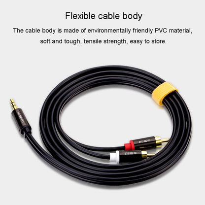 JINGHUA 1 In 2 3.5mm Audio Cable  3.5mm To 2RCA Double Lotus Computer Speaker Cell Phone Plug Cable, 1.5m, 3m, 5m, 10m