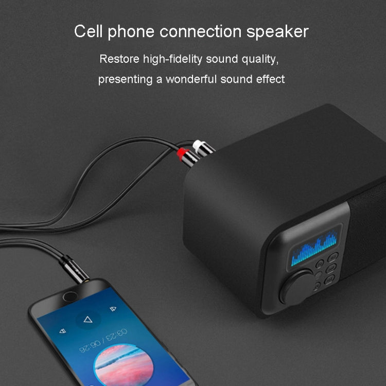JINGHUA 1 In 2 3.5mm Audio Cable  3.5mm To 2RCA Double Lotus Computer Speaker Cell Phone Plug Cable, 1.5m, 3m, 5m, 10m