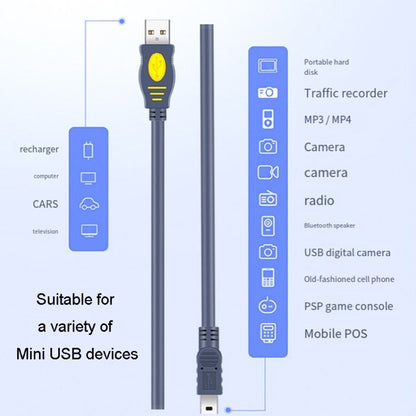 JINGHUA USB2.0 To T-Port Connection Cable MINI5Pin Data Hard Disk Cable, 1.2m, 1.5m, 3m
