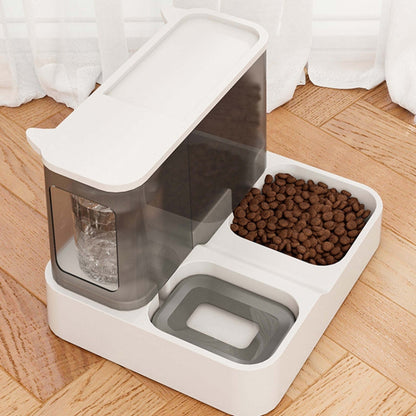 Cat Feeding + Water 2-in-1 Device Pets Large Capacity Automatic Feeder and Water Dispenser, Gray, Sky Blue, Pink