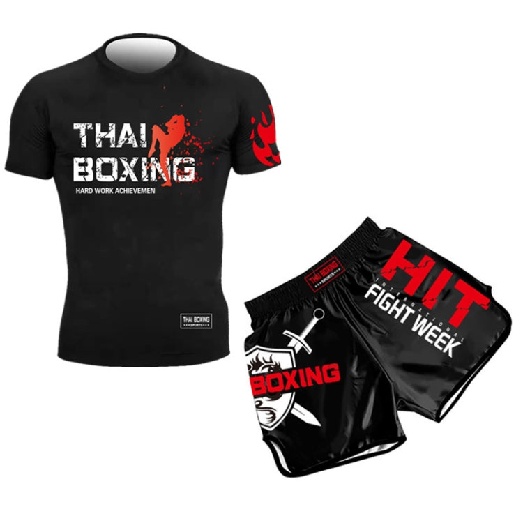 ZhuoAo Boxing Costumes Kids Sparring Fighting Shorts Muay Thai Free Fighting Tights Set, HIT Green, HIT Red, Bright Spot Green, Silvery Dragon Black, Yellow Waist Belt, FIHT Red Blue Spliced, Trophy Cup Black, Hot Printing Red Gold Dragon