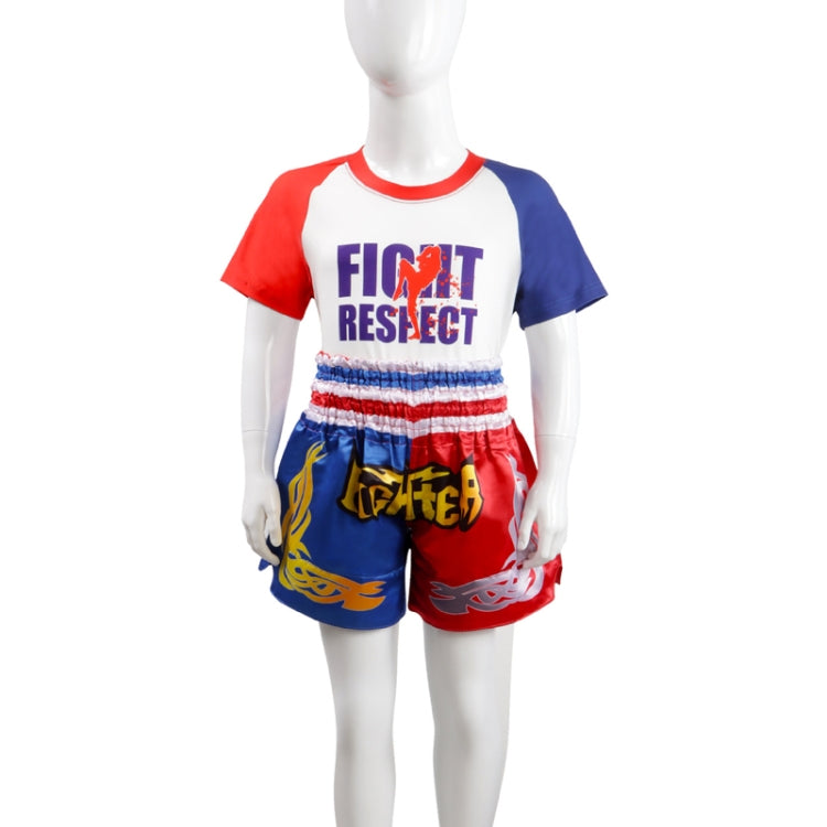 ZhuoAo Boxing Costumes Kids Sparring Fighting Shorts Muay Thai Free Fighting Tights Set, HIT Green, HIT Red, Bright Spot Green, Silvery Dragon Black, Yellow Waist Belt, FIHT Red Blue Spliced, Trophy Cup Black, Hot Printing Red Gold Dragon