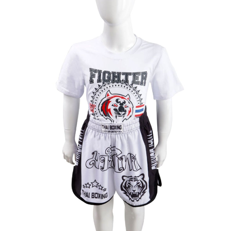 ZhuoAo Boxing Costumes Kids Sparring Fighting Shorts Muay Thai Free Fighting Tights Set, HIT Green, HIT Red, Bright Spot Green, Silvery Dragon Black, Yellow Waist Belt, FIHT Red Blue Spliced, Trophy Cup Black, Hot Printing Red Gold Dragon