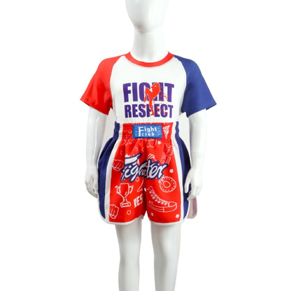 ZhuoAo Boxing Costumes Kids Sparring Fighting Shorts Muay Thai Free Fighting Tights Set, HIT Green, HIT Red, Bright Spot Green, Silvery Dragon Black, Yellow Waist Belt, FIHT Red Blue Spliced, Trophy Cup Black, Hot Printing Red Gold Dragon