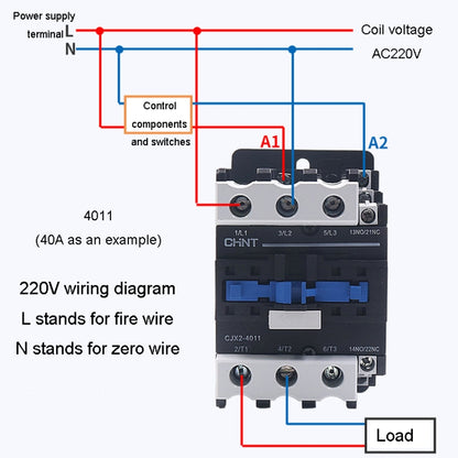 220V Silver Alloy Contacts Multi-Purpose Single-Phase AC Contactor, CHNT CJX2-0910 9A, CHNT CJX2-0901 9A, CHNT CJX2-1210 12A, CHNT CJX2-1201 12A, CHNT CJX2-1810 18A, CHNT CJX2-1801 18A, CHNT CJX2-2510 25A, CHNT CJX2-2501 25A, CHNT CJX2-3210 32A        ...