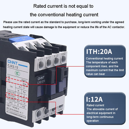 220V Silver Alloy Contacts Multi-Purpose Single-Phase AC Contactor, CHNT CJX2-0910 9A, CHNT CJX2-0901 9A, CHNT CJX2-1210 12A, CHNT CJX2-1201 12A, CHNT CJX2-1810 18A, CHNT CJX2-1801 18A, CHNT CJX2-2510 25A, CHNT CJX2-2501 25A, CHNT CJX2-3210 32A