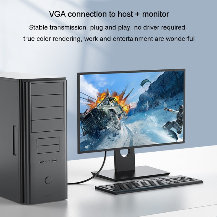 JINGHUA VGA3+6 Computer Monitor Screen Connection Cable VGA Display Connection Wire, 1.5m, 3m, 5m