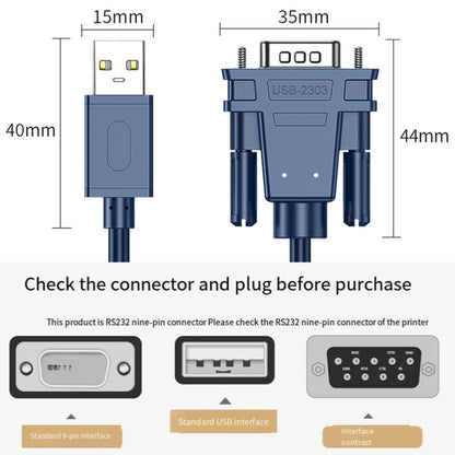 JINGHUA USB To RS232 Serial Cable DB9 Pin COM Port Computer Converter, 1.2m, 2m, 3m