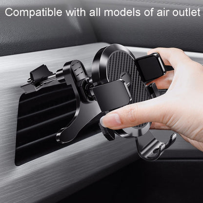 Carbon Fiber Automotive Phone Holder Car Navigation Bracket Telescopic Model, Air Outlet, Suction Stent, 2 In 1