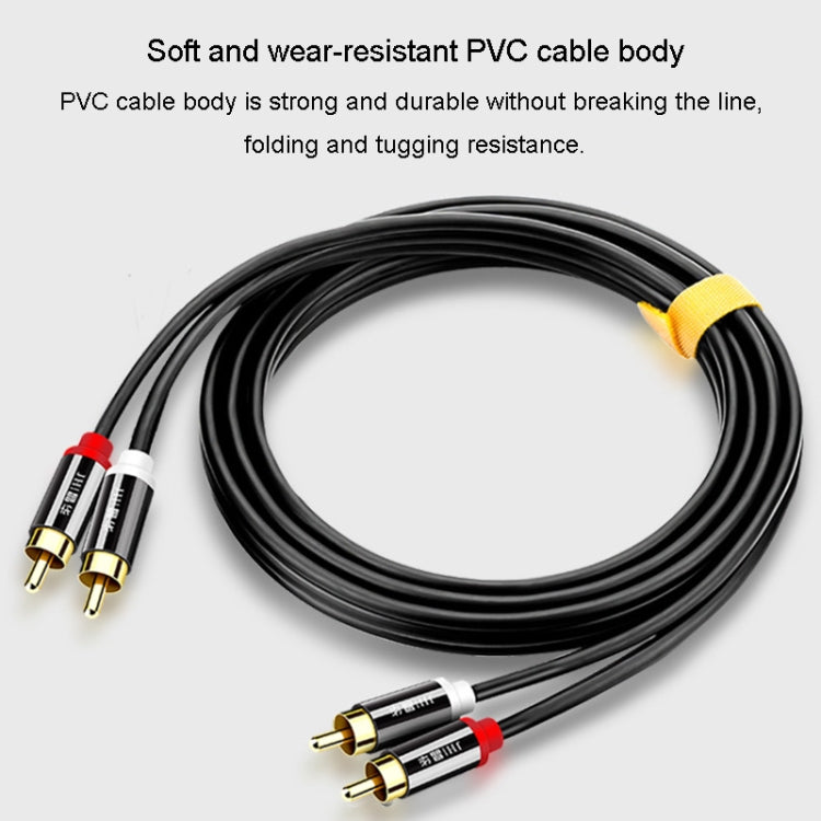 JINGHUA 2RCA Double Lotus Plug Audio Cable Left/Right Channel Stereo Amplifier Connection Wire, 1.5m, 3m, 5m, 10m
