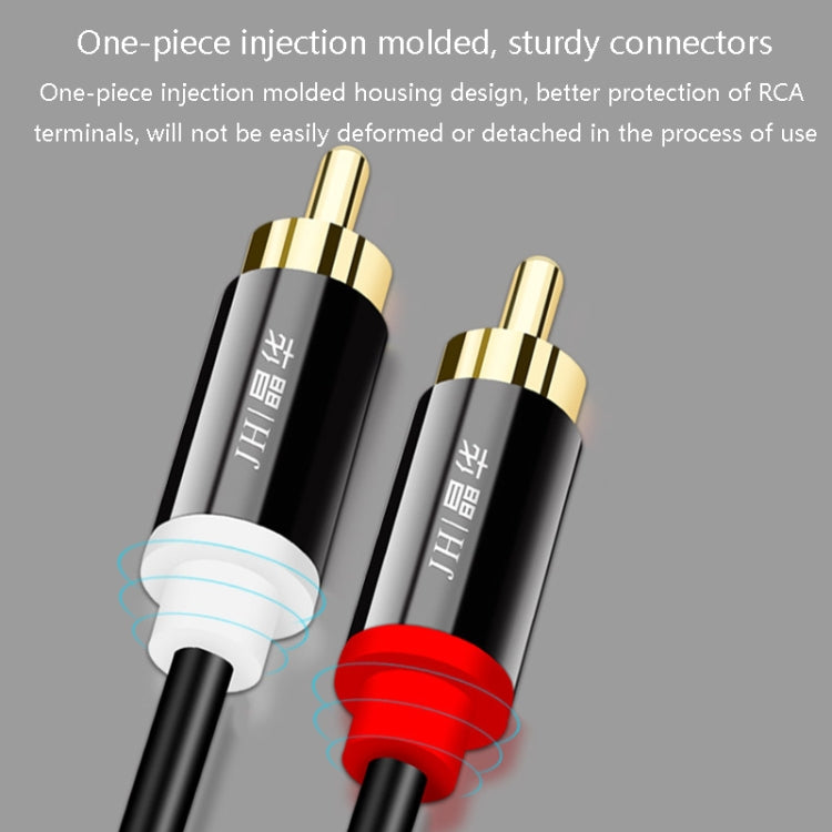 JINGHUA 2RCA Double Lotus Plug Audio Cable Left/Right Channel Stereo Amplifier Connection Wire, 1.5m, 3m, 5m, 10m