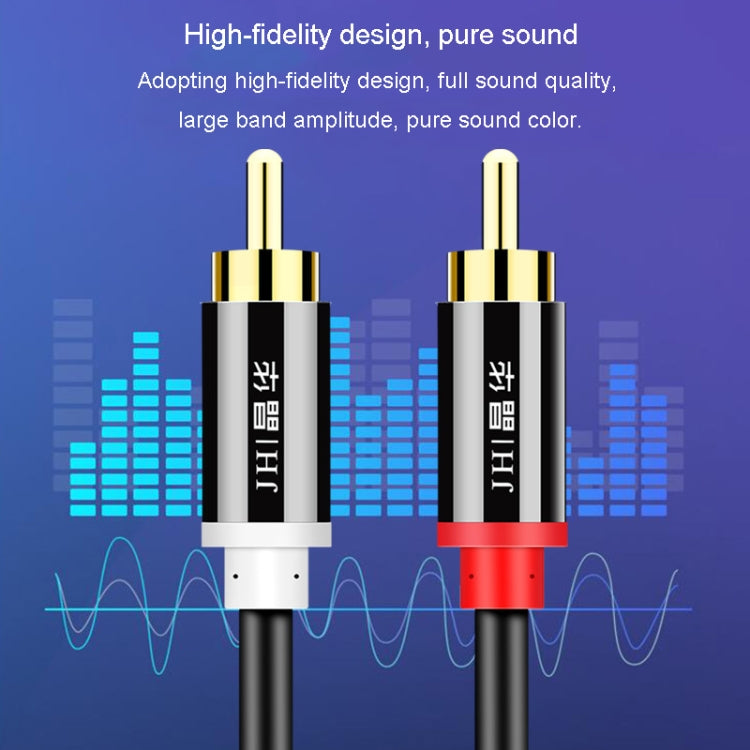 JINGHUA 2RCA Double Lotus Plug Audio Cable Left/Right Channel Stereo Amplifier Connection Wire, 1.5m, 3m, 5m, 10m