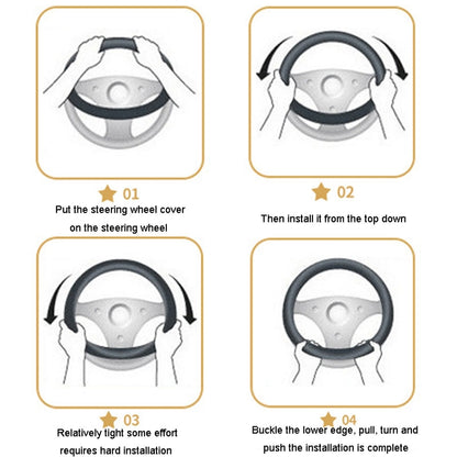 Car Mesh Steering Wheel Cover Breathable Elasticized Handle Sleeve, 38cm