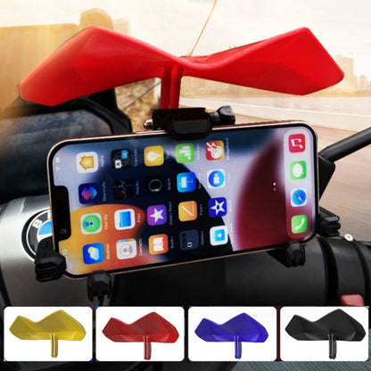 Motorcycle Mobile Phone Holder Sun & Rain Protection Expanded Deflector Wing, Red, Lemon Yellow, Blue