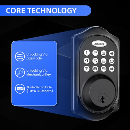 C88 Bluetooth Remote Tuya Automatic Smart Electronic Password Door Lock, C88 Black