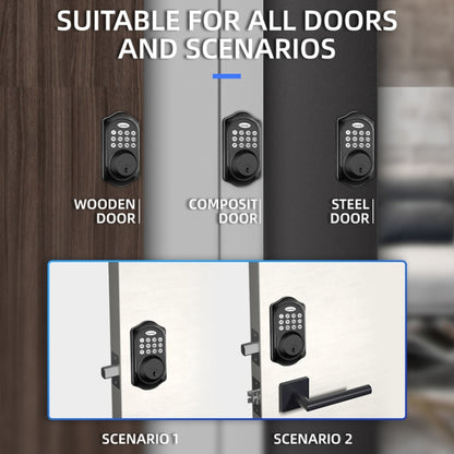 C88 Bluetooth Remote Tuya Automatic Smart Electronic Password Door Lock, C88 Black