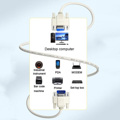 JINGHUA B110 Male To Female DB Cable RS232 Serial COM Cord Printer Device Connection Line, 1.5m, 3m, 5m, 10m