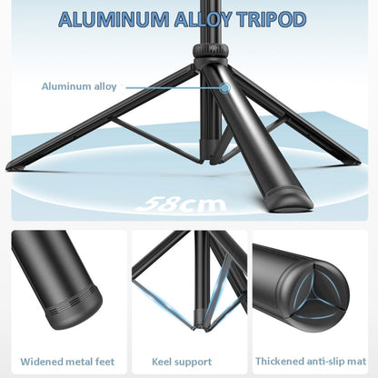 2m Metal Tripod Selfie Stick With 4 Expansion Interfaces for Phone Camera, Only Tripod