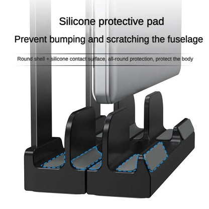 Dual-Purpose Laptop Vertical Stand Storage Rack Desktop Heightening Cooling Base