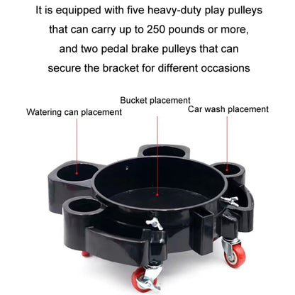 Multifunctional Cleaning Bucket Pulley Base Car Wash Mobile Stool