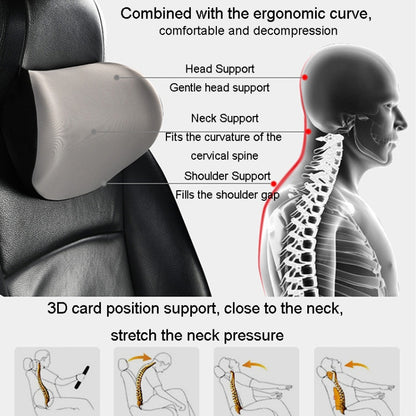 Car Memory Foam Neck Pillow Car Neck Rest Silk Pillow Car Seat Cervical Cushion, Headrest Black, Headrest Coffee, Headrest Gray, Lumbar Pad Coffee, Lumbar Pad Black, Lumbar Pad Gray