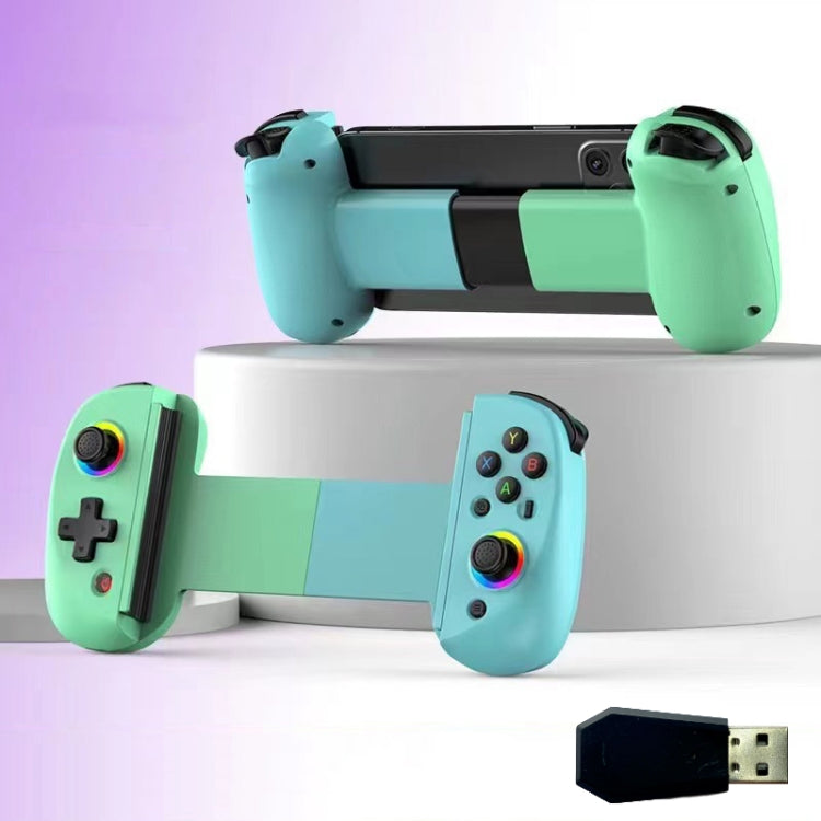 D8 Mobile Phone Stretch Band Light Gamepad Dual Hall Wireless Bluetooth Somatic Vibration Grip for PC / Android / IOS / Tablet / PS3 / PS4 / Switch, Black, White, Green Blue, Black+Receiver, White+Receiver, Green Blue+Receiver