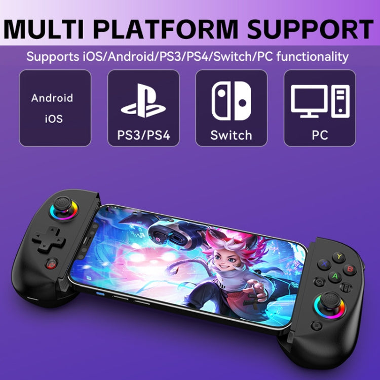 D8 Mobile Phone Stretch Band Light Gamepad Dual Hall Wireless Bluetooth Somatic Vibration Grip for PC / Android / IOS / Tablet / PS3 / PS4 / Switch, Black, White, Green Blue, Black+Receiver, White+Receiver, Green Blue+Receiver