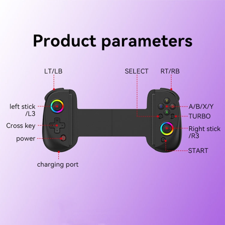 D8 Mobile Phone Stretch Band Light Gamepad Dual Hall Wireless Bluetooth Somatic Vibration Grip for PC / Android / IOS / Tablet / PS3 / PS4 / Switch, Black, White, Green Blue, Black+Receiver, White+Receiver, Green Blue+Receiver