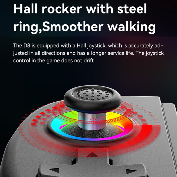D8 Mobile Phone Stretch Band Light Gamepad Dual Hall Wireless Bluetooth Somatic Vibration Grip for PC / Android / IOS / Tablet / PS3 / PS4 / Switch, Black, White, Green Blue, Black+Receiver, White+Receiver, Green Blue+Receiver