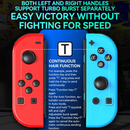 JOY-02 Gaming Left And Right Handle With RGB Lights Body Feel Bluetooth Gamepad For Switch / Switch OLED / Switch Pro / Switch Lite / Switch Joycon, Black, Grey