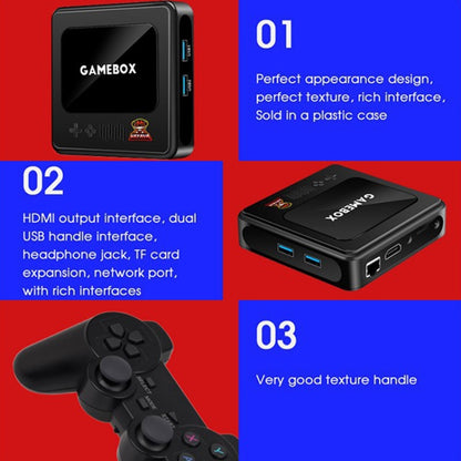 G10 GAMEBOX TV Box Dual System Wireless Android 3D Home 4K HD Game Console Support PS1 / PSP, 64G 30,000+ Games (Black), 128G 40,000+ Games (Black), 256G 60,000+ Games (Black), 64G 30,000+ Games (White), 128G 40,000+ Games (White)
