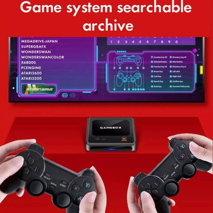 G10 GAMEBOX TV Box Dual System Wireless Android 3D Home 4K HD Game Console Support PS1 / PSP, 64G 30,000+ Games (Black), 128G 40,000+ Games (Black), 256G 60,000+ Games (Black), 64G 30,000+ Games (White), 128G 40,000+ Games (White)