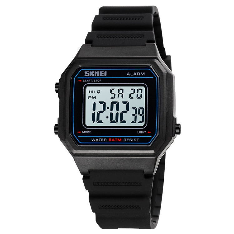 SKMEI 1698 50m Waterproof Multifunctional Sports Square Pin Buckle Luminous Digital Watch