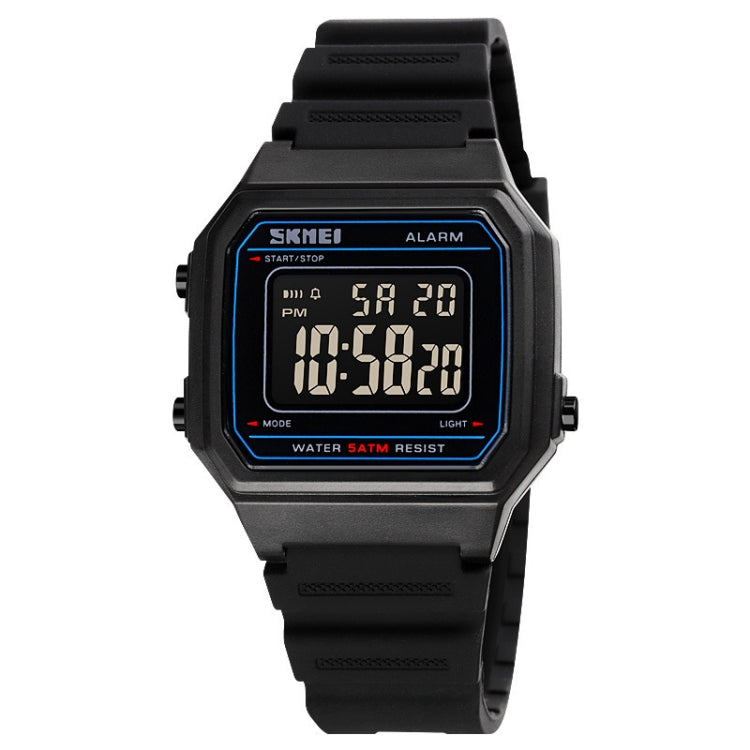 SKMEI 1698 50m Waterproof Multifunctional Sports Square Pin Buckle Luminous Digital Watch