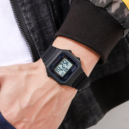SKMEI 1698 50m Waterproof Multifunctional Sports Square Pin Buckle Luminous Digital Watch