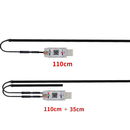 Car Interior Fiber Optic Cold Light RGB Ambient Lamp Center Phantom Footwell Atmosphere Lights, One To One 110cm, One To Two 110cm+35cm