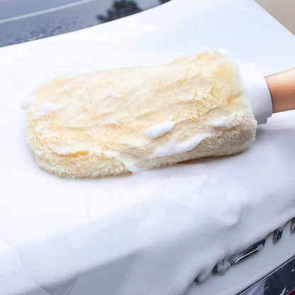Double Sided Imitation Wool Waterproof Car Wash Gloves Car Cleaning And Maintenance Tools, 8242