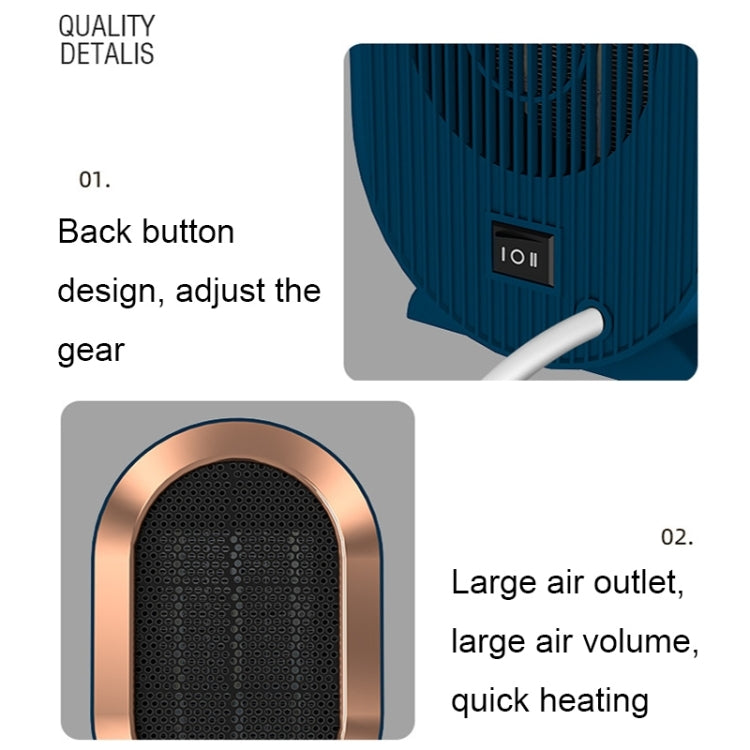 Small Desktop Electric Heater Home PTC Instant Energy-saving Heater, EU Plug(White), EU Plug(Blue), EU Plug(Green), UK Plug(White), UK Plug(Blue), UK Plug(Green)