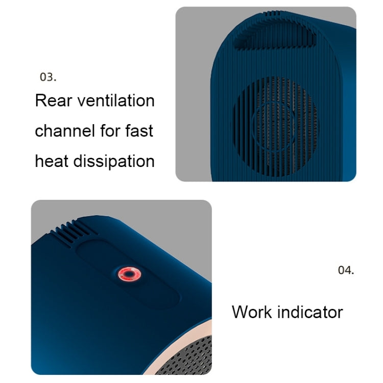 Small Desktop Electric Heater Home PTC Instant Energy-saving Heater, UK Plug(White), UK Plug(Blue), UK Plug(Green), EU Plug(White)