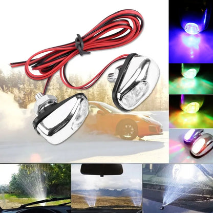 Car Wiper Sprayer Spray Decorative Lamp LED Hood Spray Lights